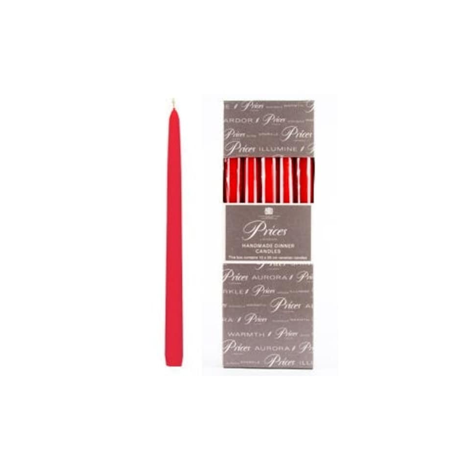 image 1 of Prices Venetian 10 inch Dinner Candle Pack Of 10 Red