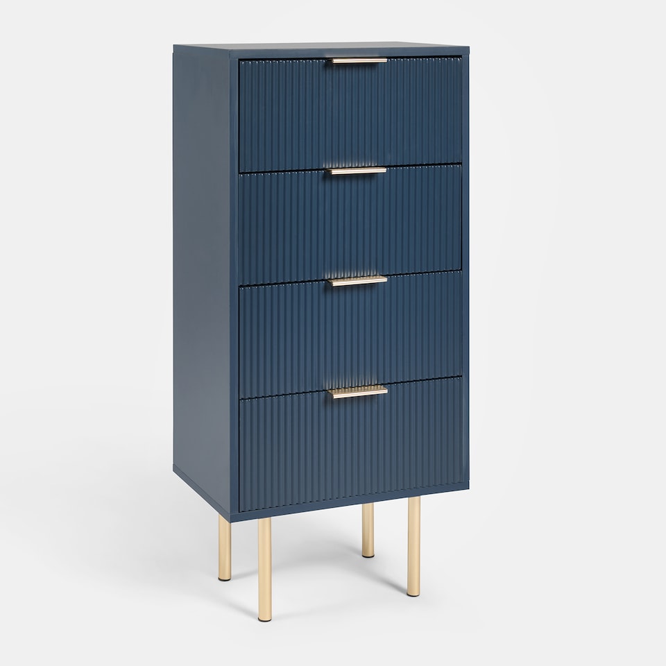 image 1 of OHS Ribbed 4-Drawer Unit Engineered Wood Cabinet Storage