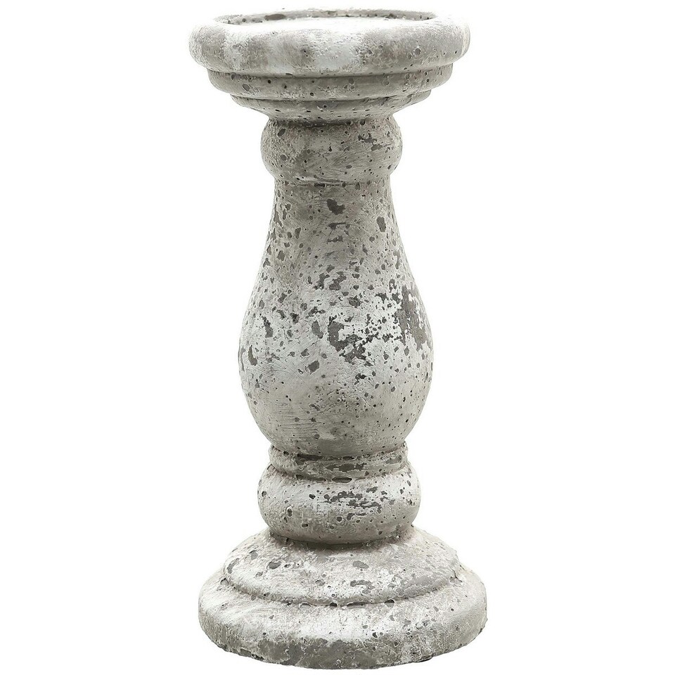 image 1 of Hill Interiors Stone Effect Candle Holder - Stone - 23cm x 11cm x 11cm