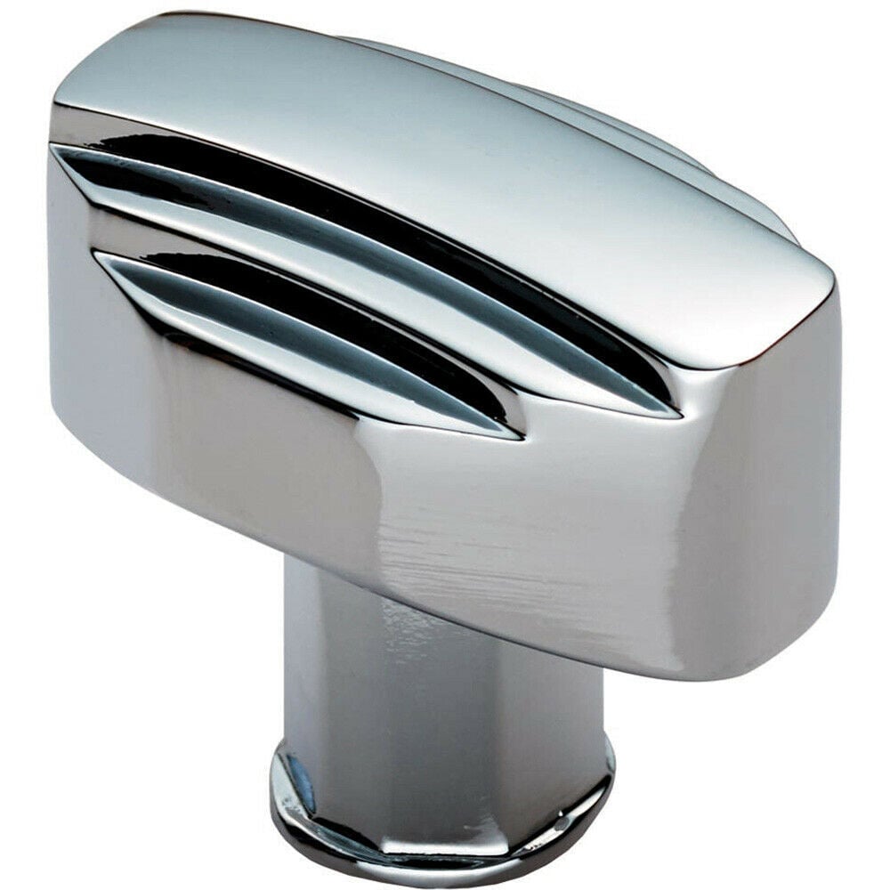 Loops Square Cabinet Door Knob Geometric Design 30 x 20mm Polished Chrome