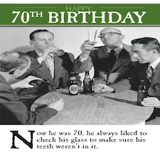 Male 70th Birthday Card