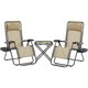 image 1 of Yaheetech 3pcs Outdoor Zero Gravity Chairs with Table