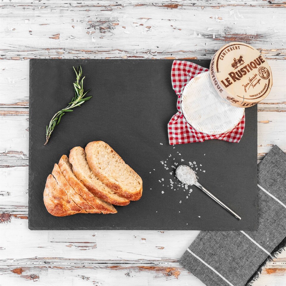 image 1 of Argon Tableware Rectangle Slate Placemats - 30 x 20cm - Pack of 12 | Black | Natural
