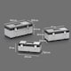 image 5 of HOMCOM 3 Pieces Tool BoSet, 23 19 16 Powder Coated Stainless Steel Toolbowith Removable Tray, Handles, Latches, Heavy Duty Tool Case Storage for Workshop, Garage | Silver