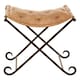 image 4 of Interiors by Premier Light brown Leather And Iron Stool Brown