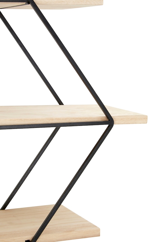 image 1 of Interiors By Premier Stylish Design 3 Tier Rhombus Shelves, Functional Box Shelves For Wall, Durable Wall Storage For Livingroom | Black