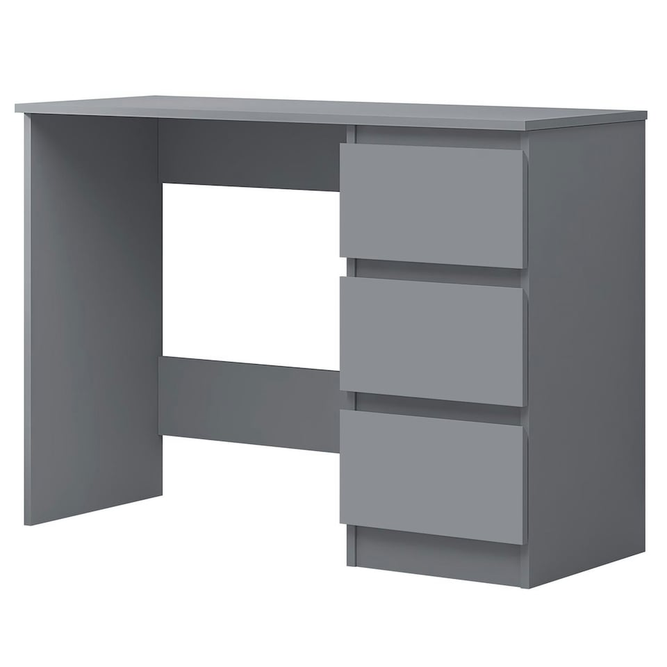 image 1 of FWStyle Stora 3 Drawer Dressing Table - Matt Dark Grey Grey