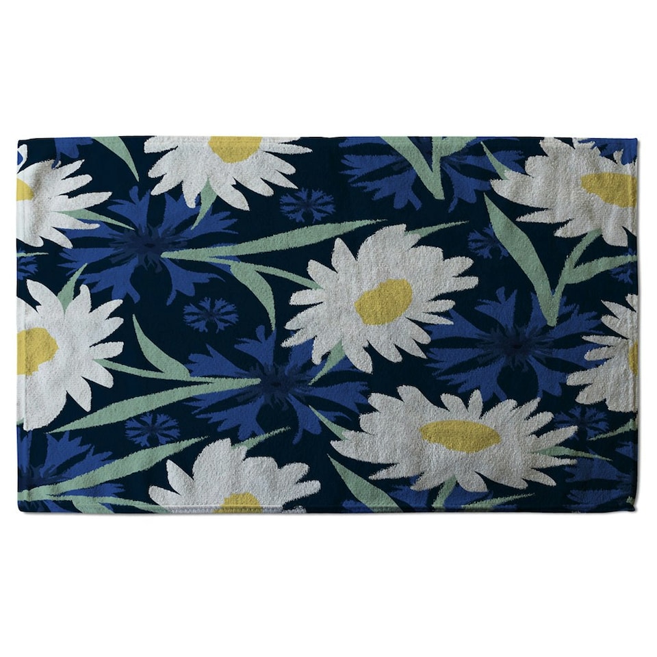 image 1 of Daisies on Navy (Kitchen Towel)