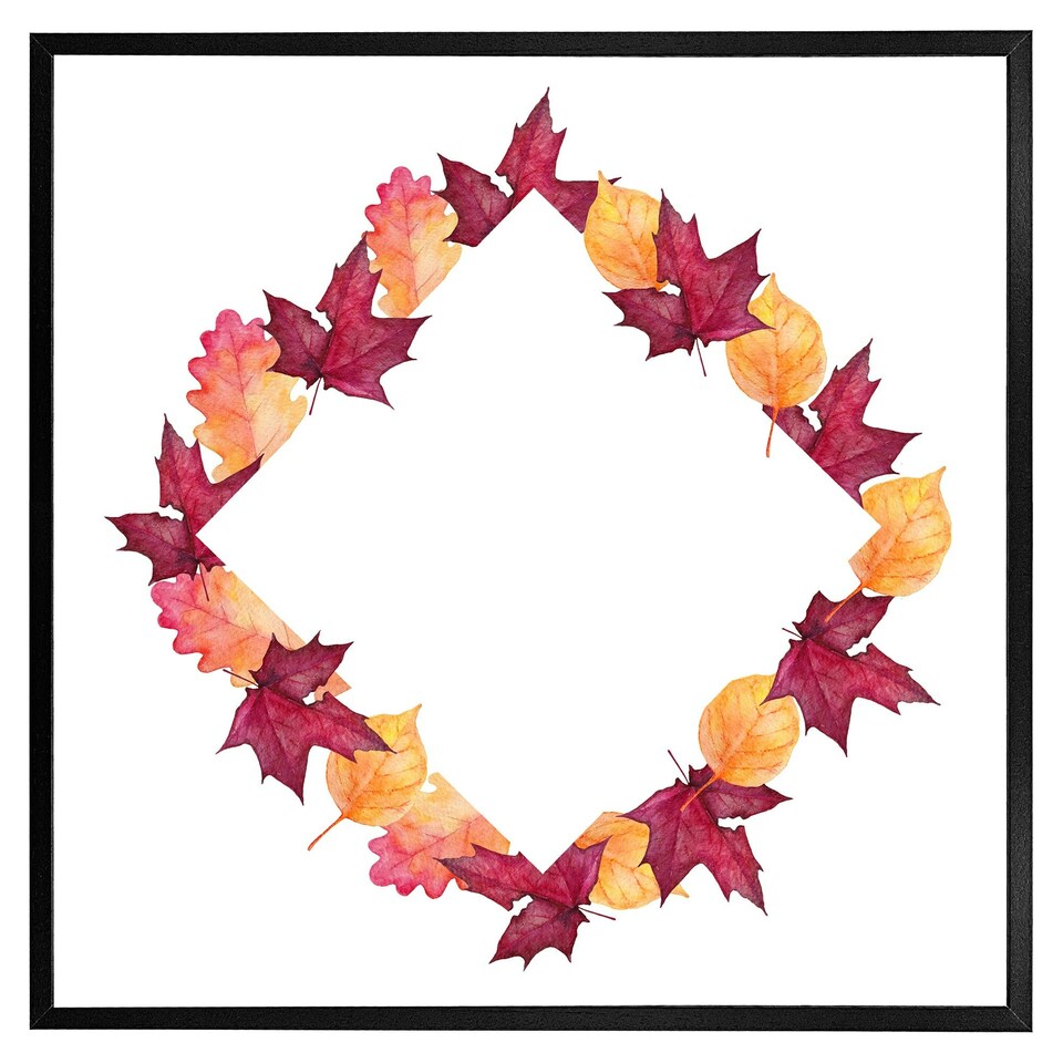 image 1 of Diamond autumn reath (Picture Frame) White | L