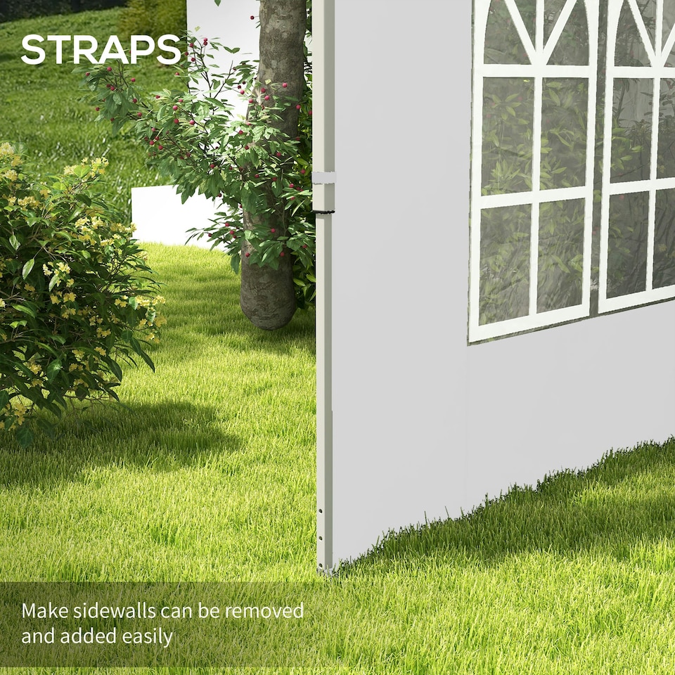 image 1 of Outsunny Gazebo Side Panels for 3x3(m) or 3x4m Pop Up Gazebo, 2 Pack, Black