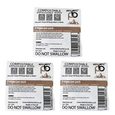 Pits & Bits Compostable Expanding Wipes - Triple Pack