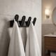 image 2 of 4-Hook Quad Hanger Wall Dressing-Gown Towel Bathroom Black Powder Coated Zamak