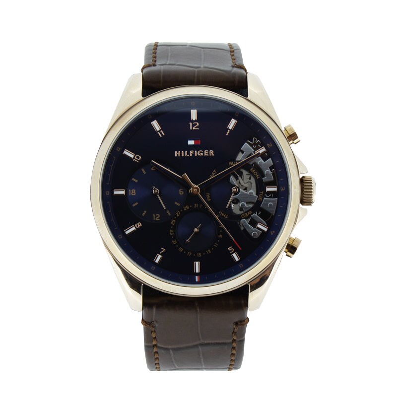 Tommy Hilfiger Men's Brown Leather Watch 1710453 | Brown | Brown ...