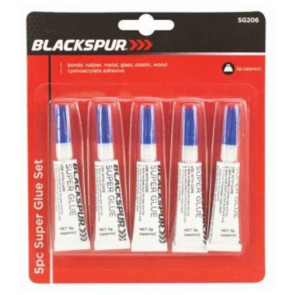 Blackspur Super Glue - 3g - White - Pack of 5