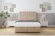 image 1 of Sloomy Langston Pebble Plush Ottoman Bed Base With 54" Floor Standing Headboard 5' King | Grey | Pebble | King | 1