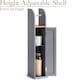 image 2 of Christow Toilet Roll Holder Cabinet Freestanding Grey Bamboo Wood Bathroom Unit
