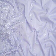 Purple Double Border Broderie Anglaise Cotton Fabric for Dressmaking, 150cm / 59" Wide - per metre