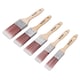 image 2 of 5pc Synthetic Paint Brush Painting + Decorating Brushes Wooden Handle 1” – 2”