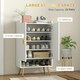 image 7 of HOMCOM Shoe Storage Cabinet with 2 Doors for 15 Pairs of Shoes, White