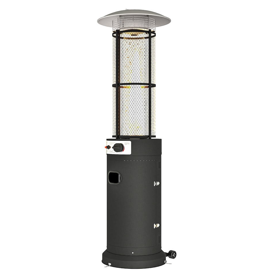 image 1 of Outsunny 11 KW Patio Heater, Propane Heater with Tip-Over Switch, Black | Black | Black