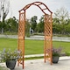 image 2 of Gr8 Garden Arch Wooden Pergola Feature Trellis Rose Climbing Plant Archway Tan Frame