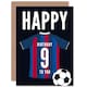 image 1 of Football Strip Kit Red Striped Top Age 9 Year Old Child Kids 9th Birthday Card