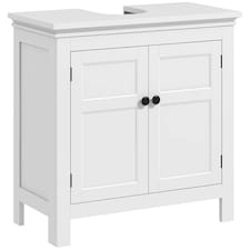 HOMCOM 2-Tier Bathroom Sink Cabinet, Freestanding Storage Cabinet, White 