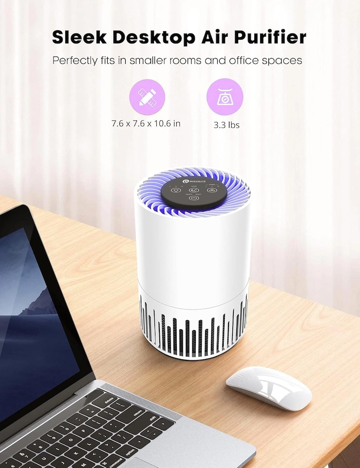 image 1 of True HEPA Air Purifier with 4 Speed Settings White