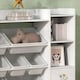 image 7 of AIYAPLAY Kids Bookshelf and Toy Storage Organiser with 8 Removable Storage Bins, Toy Organisers with Bookshelf for Playroom, Nursery, Kids Room, White