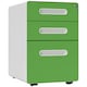 image 1 of Vinsetto 3 Drawer Modern Steel Filing Cabinet w/ 4 Wheels Lock Box Green