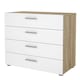 image 3 of Pepe Chest of 4 Drawers in Oak with White High Gloss