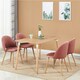 image 7 of Set of 6 Lucia Ergonomic Velvet Dining Chairs with Wooden Legs, Modern Upholstered Accent Chair Red | Rose