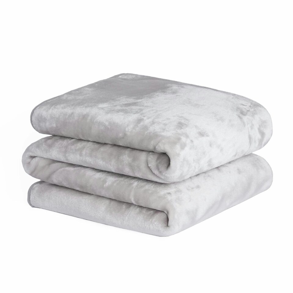 Dreamscene Luxury Faux Fur Mink Fleece Blanket, 125x150cm Silver
