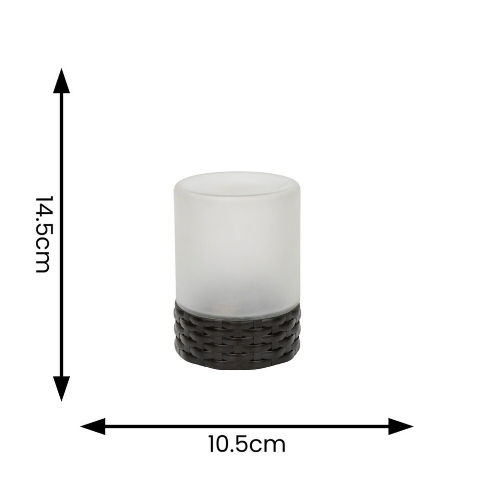 image 1 of ValueLights Solar Powered Outdoor Garden Rattan Table Lamp  with Frosted Glass Shade | Black