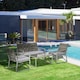 image 2 of Outsunny 4PCS Outdoor Patio PE Rattan Wicker Sofa Chaise Lounge Furniture Set