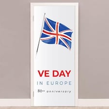 VE Day White Door Cover PVC Party Sign Decoration 30cm x 120cm