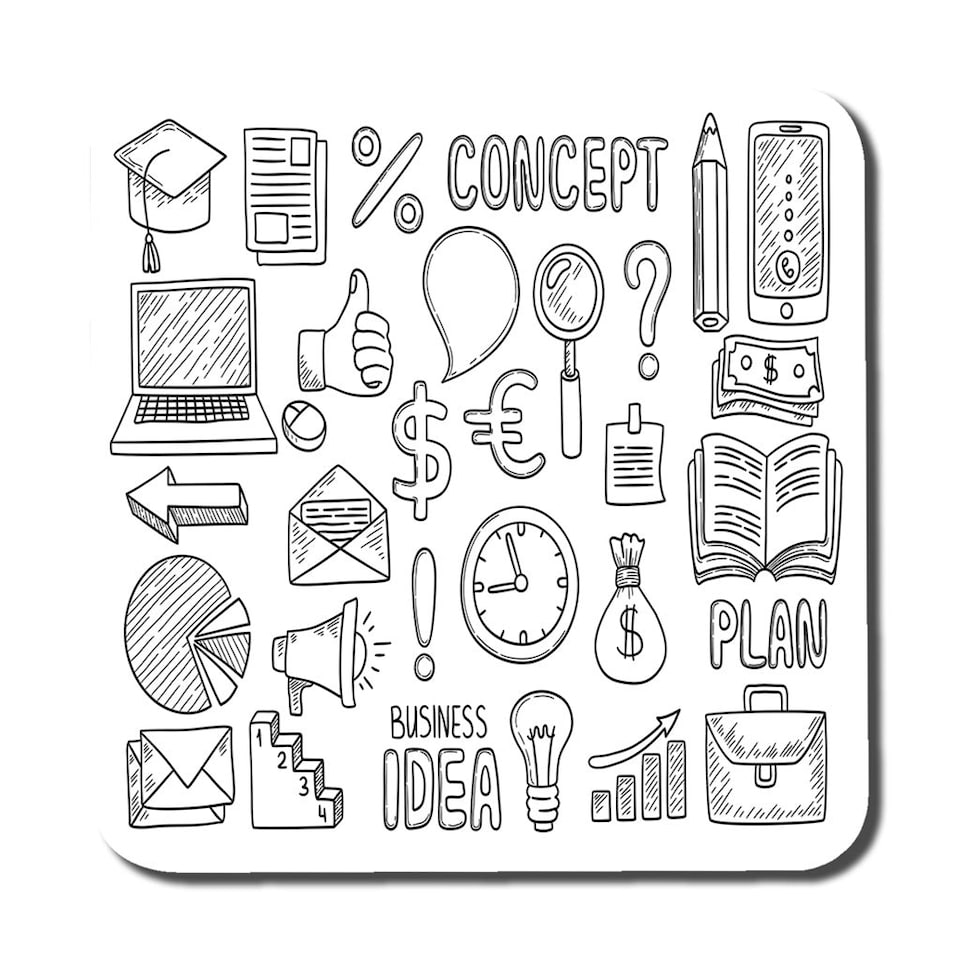 image 1 of Business doodles (Placemat & Coaster Set)