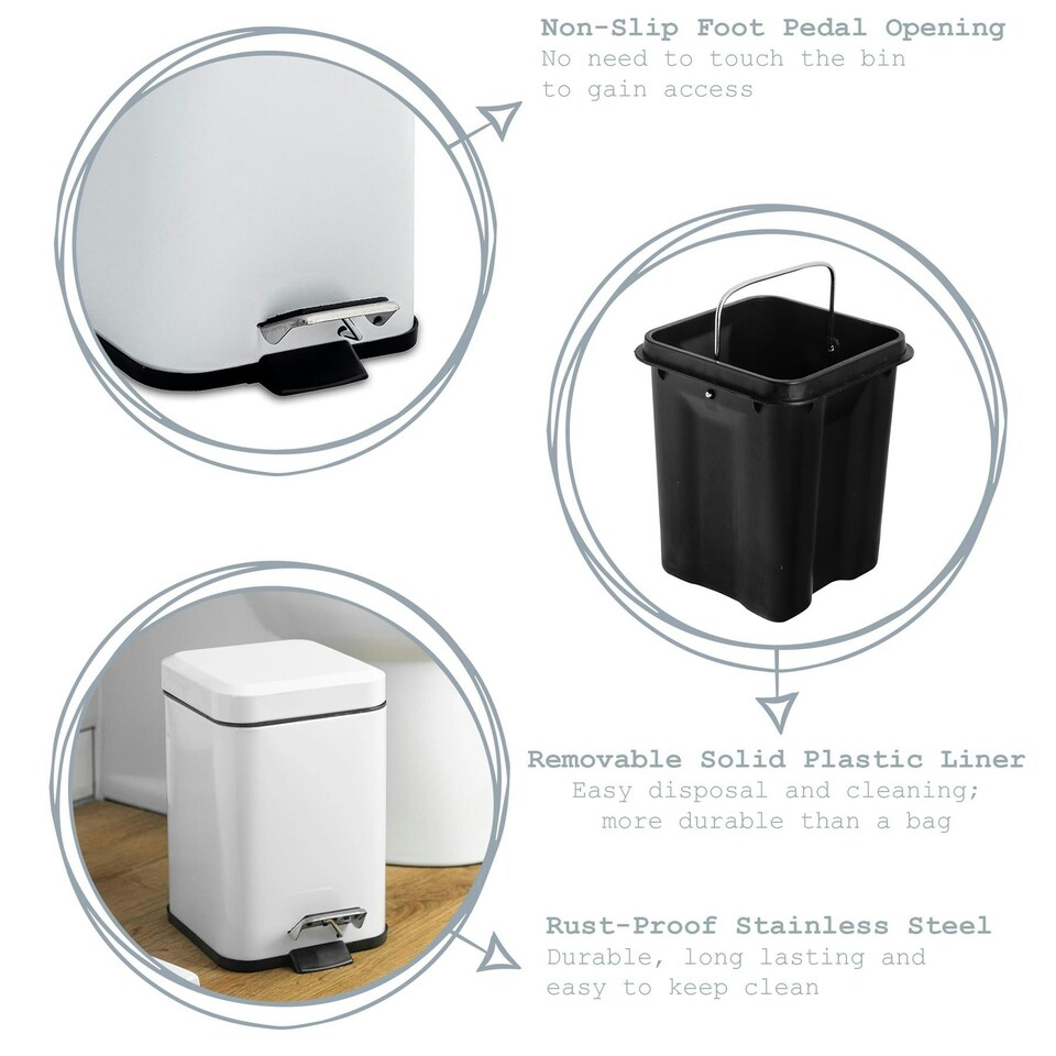 image 1 of Harbour Housewares Mismatched Toilet Brush & Bin Set - Matt Grey
