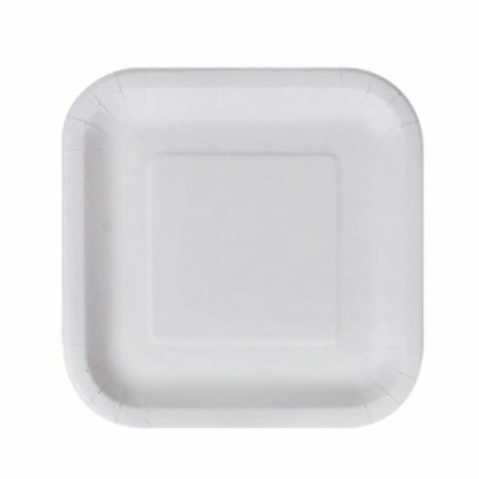 image 1 of Plate set Algon Disposable White Cardboard Squared 23 cm (24 Units) N/A