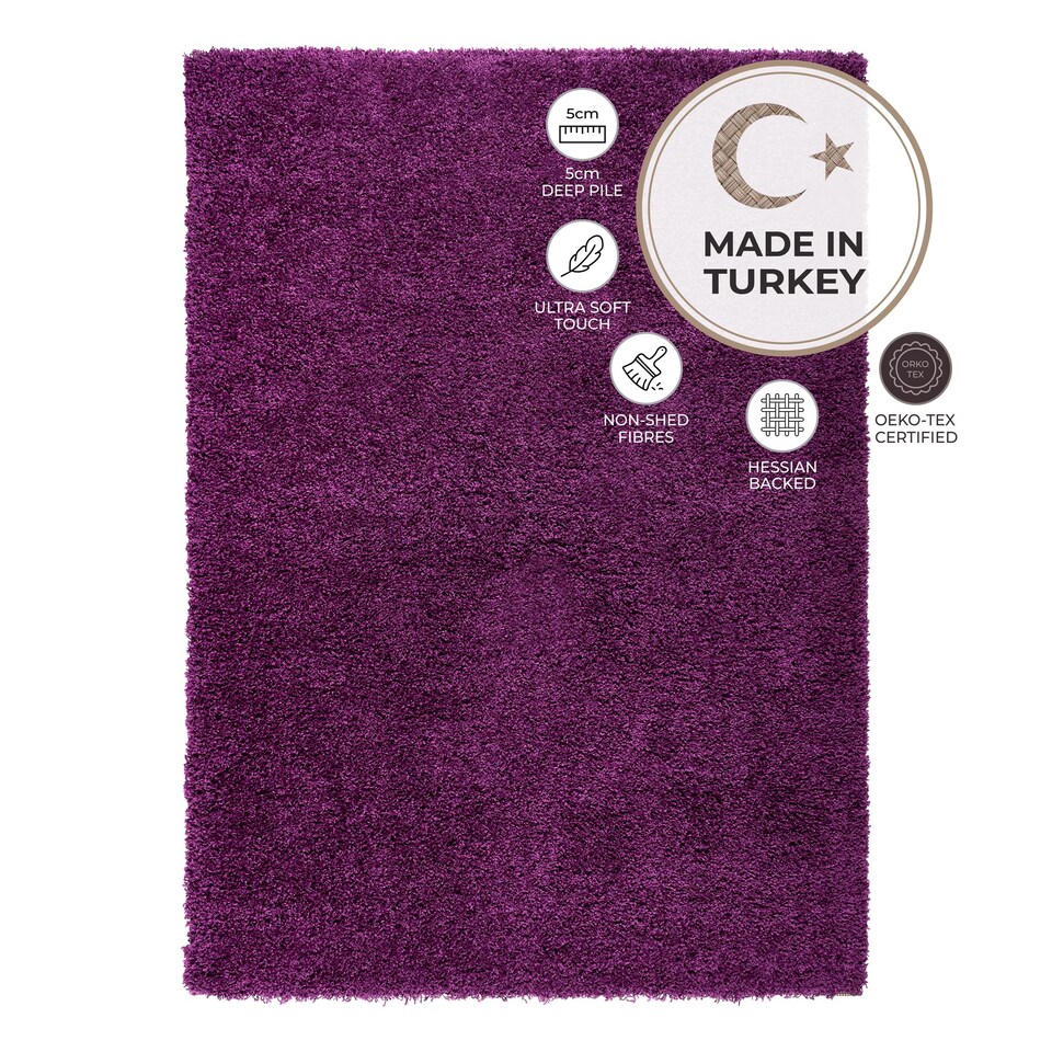 image 1 of Bargainia California Shaggy Rug Soft Pile Living Room