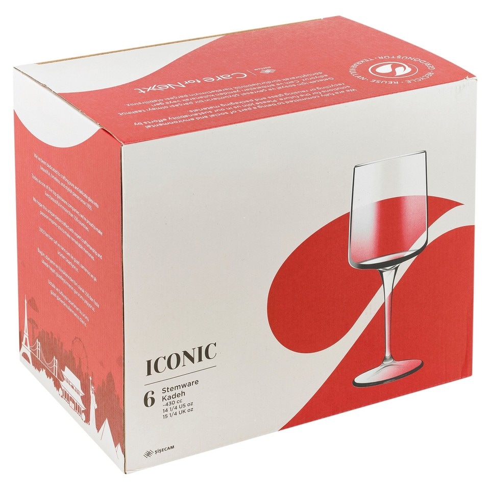 image 1 of Wine Glasses Clear Glass Goblets Stemware Barware | Clear | 6x430ml