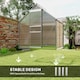image 6 of Outsunny Polycarbonate Walk-in Garden Greenhouse w Sliding Door Silver Tone