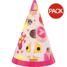 Unique Party Mini Ladybird 1st Birthday Party Hats (Pack of 8) - Pink - One Size