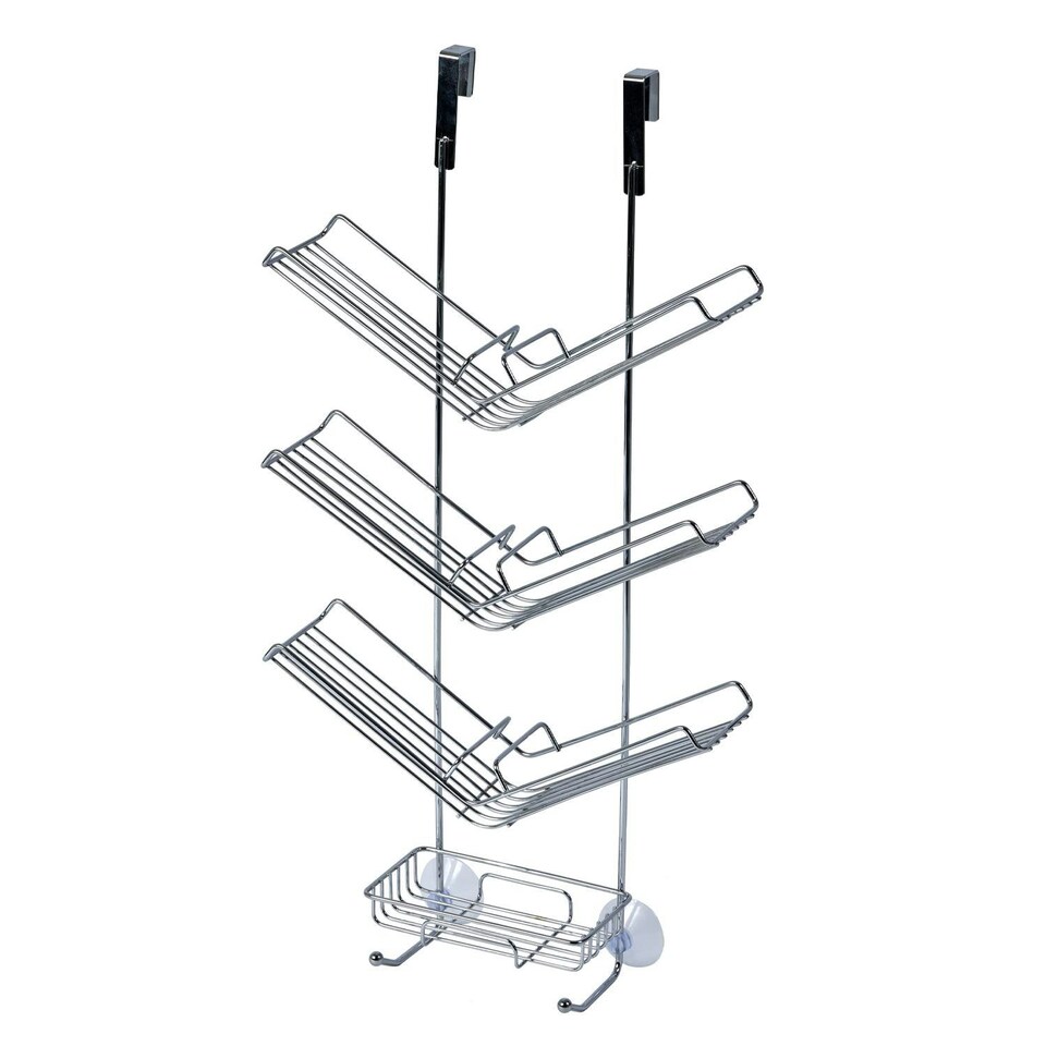 image 1 of Showerdrape Atrium 3 Tier Hanging Chrome Shower Caddy