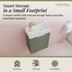 image 4 of Balterley Wall Hung Cloakroom Vanity Basin Unit with Handle Compact Bathroom Storage | Green | Satin Green | 438 x 400 x 222mm | 1