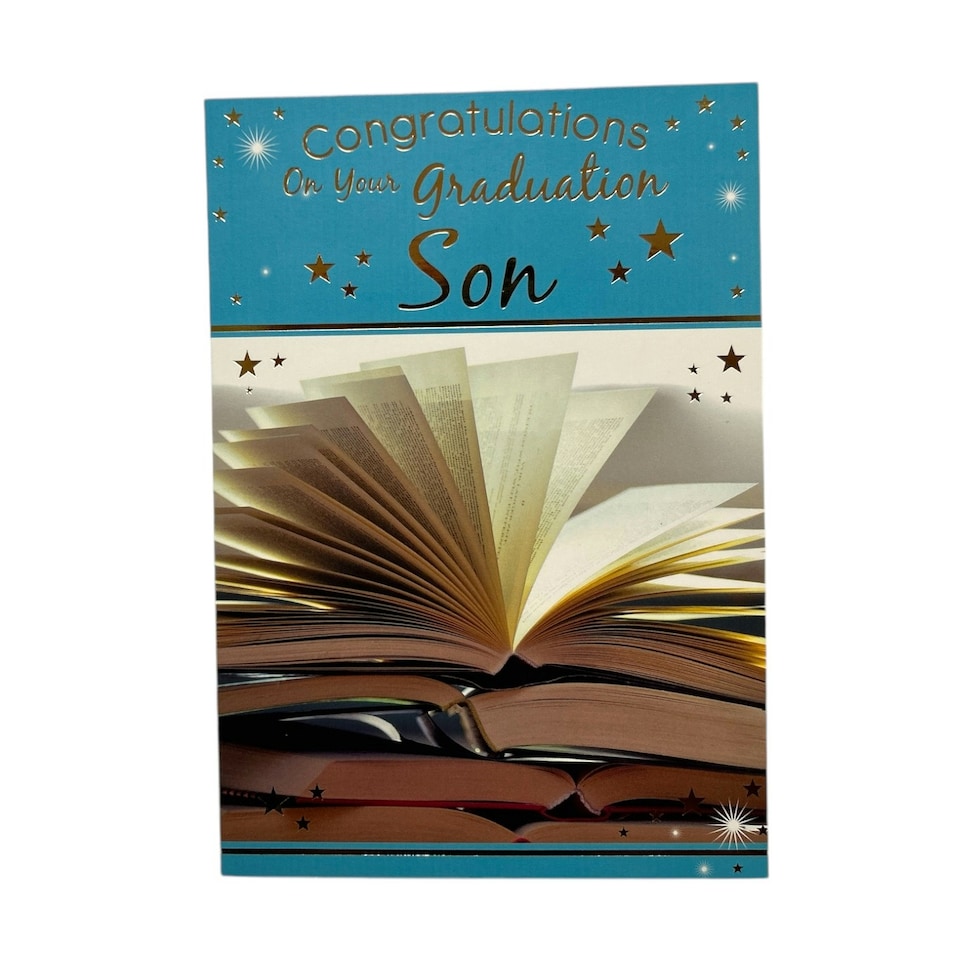 image 1 of Congratulations Son on Graduation Books Design Greeting Card