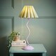image 1 of ValueLights Wiggle Sage Pleated Scallop Lamp Shade Pale Purple Metal Table Lamp Purple | Green