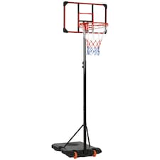 SPORTNOW Adjustable Basketball Hoop and Stand w/ Wheels, 1.8-2.1m, Red