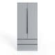 image 5 of FWStyle Lania Ripple Ridged 2 Door 2 Drawer Combination Wardrobe Matt Grey Grey
