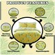 image 2 of VELVETIO Birdie Blossom Printed Duvet Cover Set Reversible Polycotton Beddings Yellow | Ochre | King